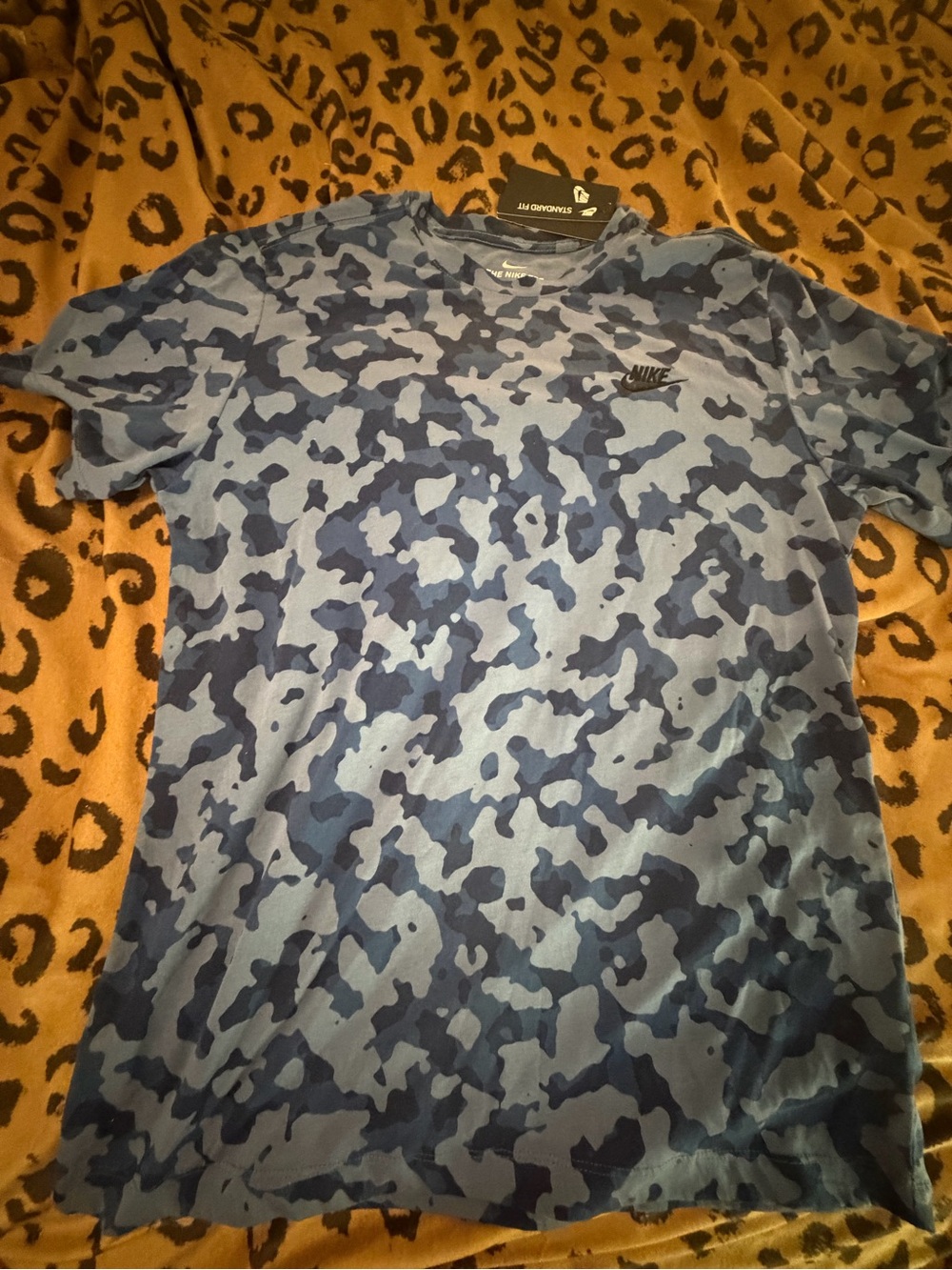 Nike Men’s Blue Camouflage Short Sleeve - and sweatpants set Navy & Light Blue